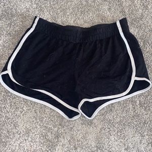 Women’s black and white athletic shorts